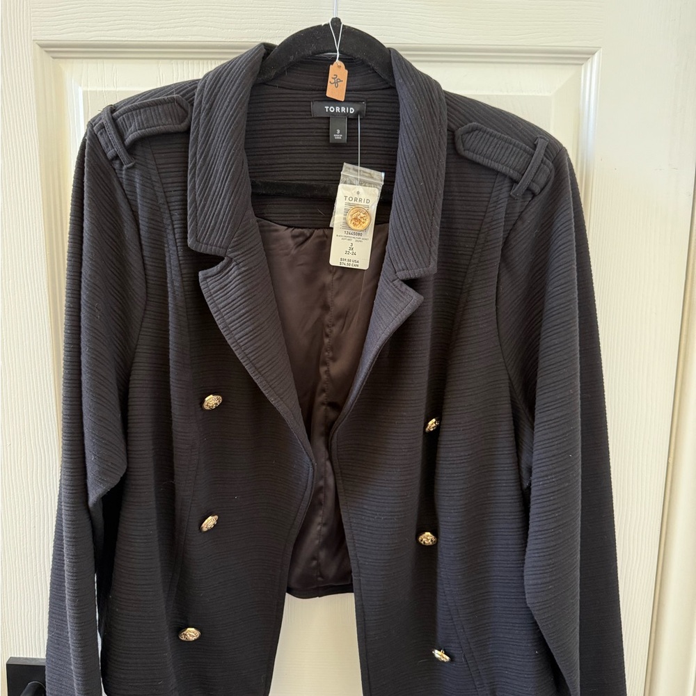 Torrid Black Double-Breasted Blazer